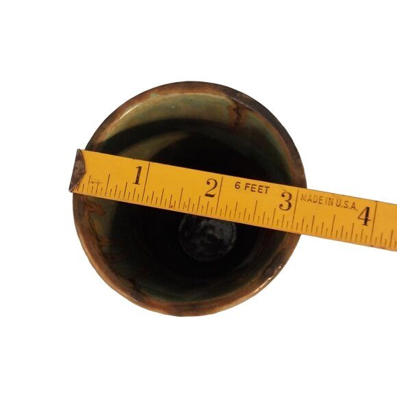 Swanstrom Pottery Cup With Earthy Blue And Brown Drip Glaze - Picture 7 of 7